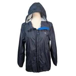 Mountain Hardwear Windbreaker Jacket Mens Small Black‎ Hooded Ripstop Full Zip